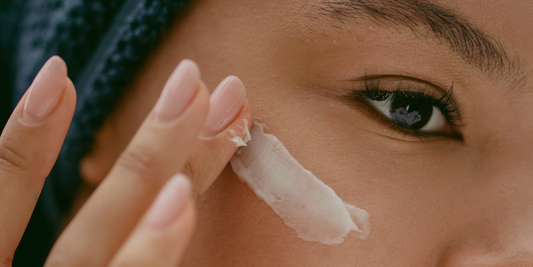 Woman applying moisturise to skin. How to fight dry, dehydrated ad sensitive skin this winter