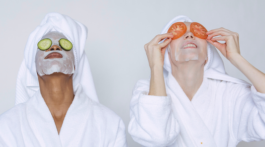 A woman doing an at home DIY facial